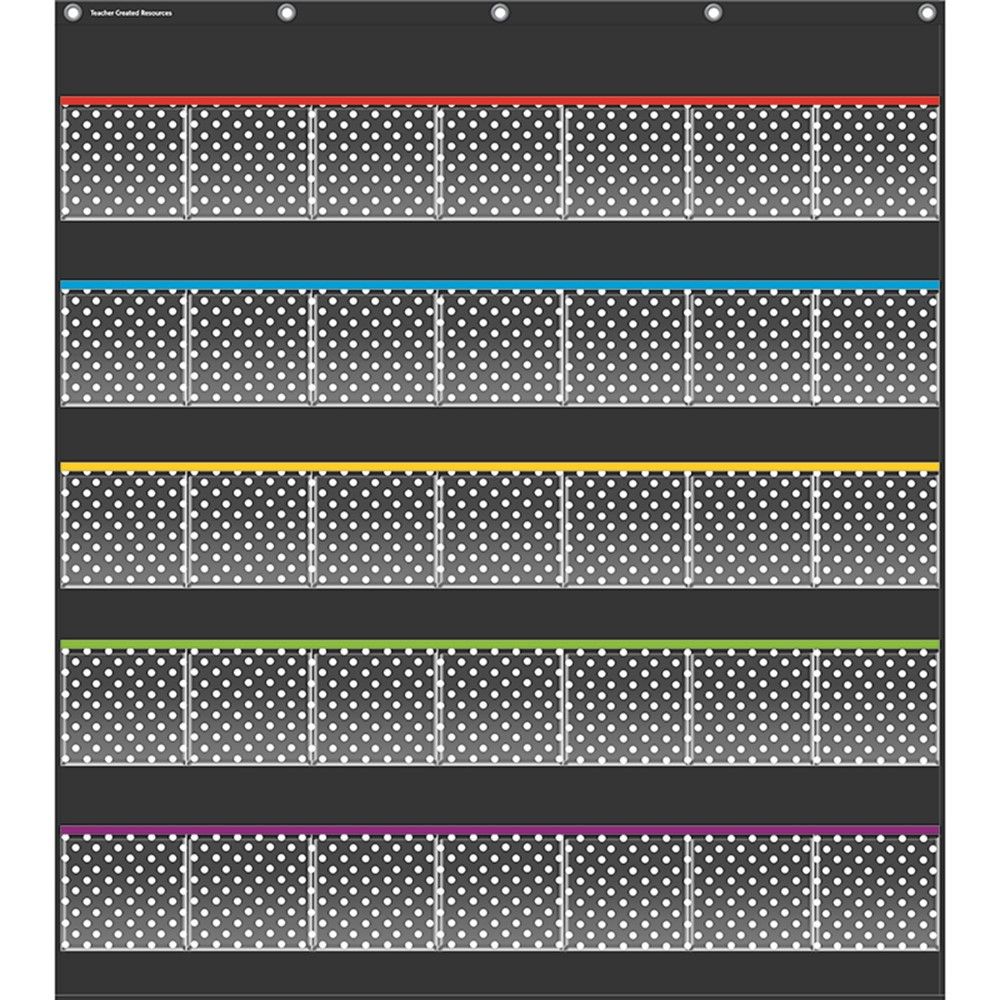 Black Polka Dots Storage Pocket Chart (32.5&quot;x36.5&quot;)(82.55cmx92.7cm)