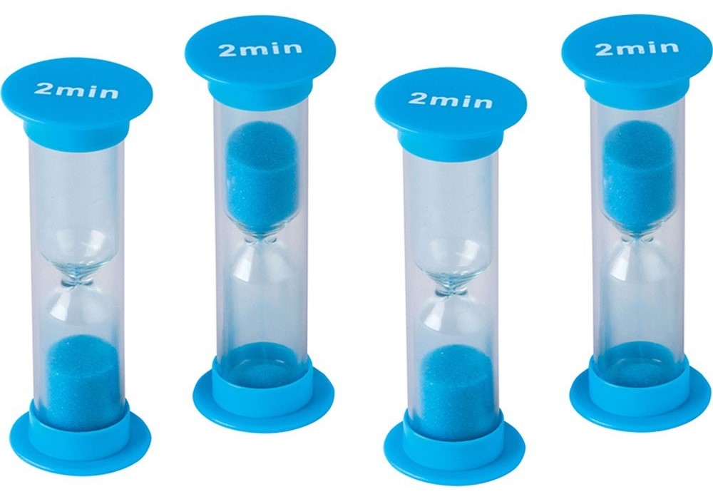 2 Minute Sand Timers - Mini (1” x 3.5”)(2.5cmx8.8cm)