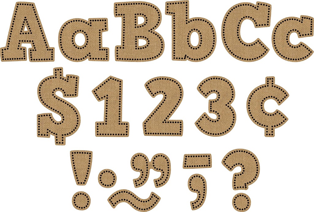 Burlap Bold Block Letters Combo Pack (230pcs)(4&quot;-10cm)