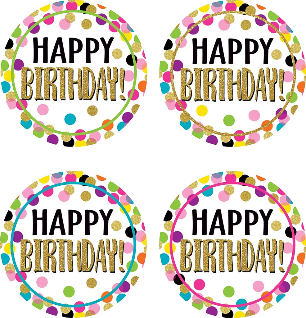 Confetti Happy Birthday (32stickers) (2.3''-5.8cm)