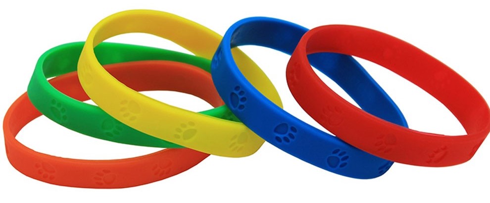 COLORFUL Paw Prints Wristbands (10 pcs) (7.25''-18.4cm)