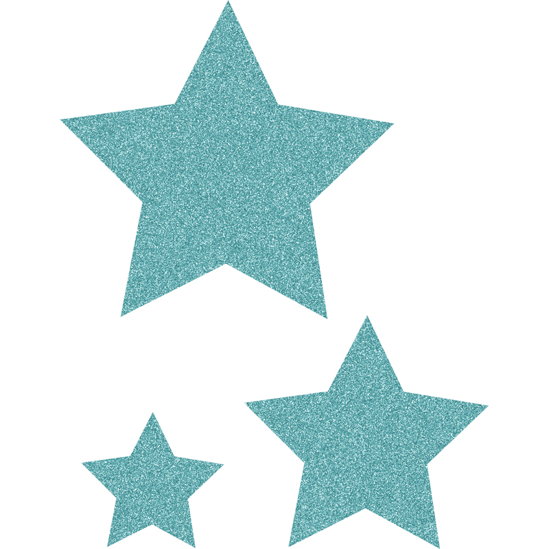 Ice Blue Glitz Stars Accents - Assorted Sizes (6&quot;(15.2cm (4.5&quot;(11.4cm) ( 2.6&quot;(6.6cm) (30pcs)