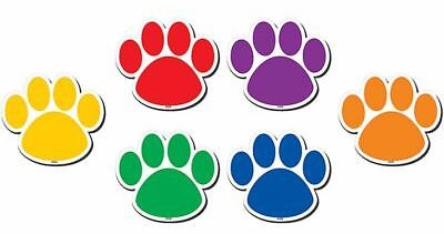 Colorful Paw Prints Magnetic Accents (3''-7.6cm)    (18 pcs)