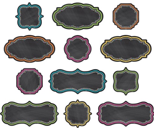 Chalkboard Brights Clingy Thingies Accents write-on /wipe -off (3''-7.6cm)    (12pcs)