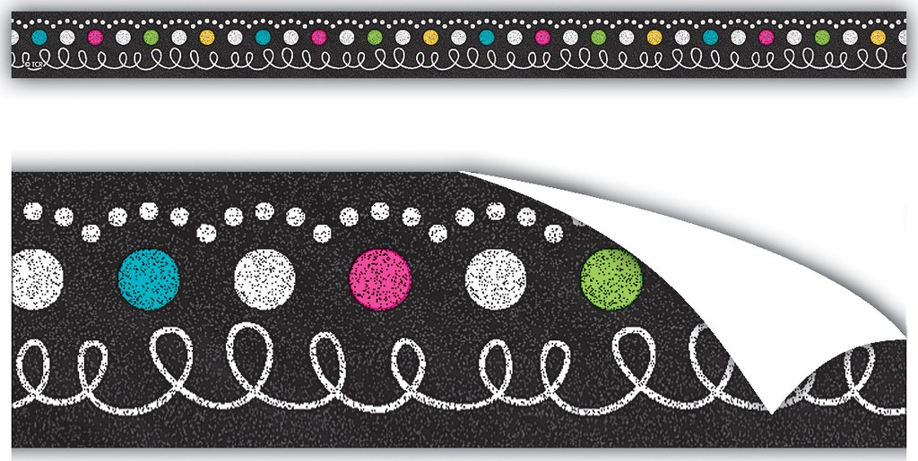 Chalkboard Brights Clingy Thingies Strips(25.4cm x 1.9cm)(18 pcs)