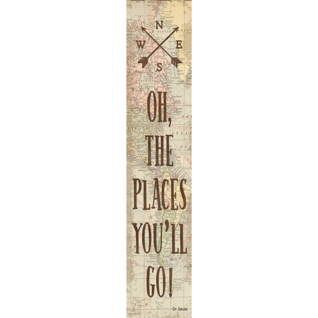 Travel the Map Oh, the Places You’ll Go! vertical Banner (8''x39'')(20.3cmx99cm) (1pc)