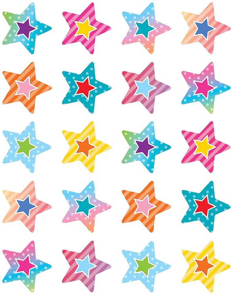 Colorful Vibes Stars Stickers (120stickers) (1.1''-3cm)