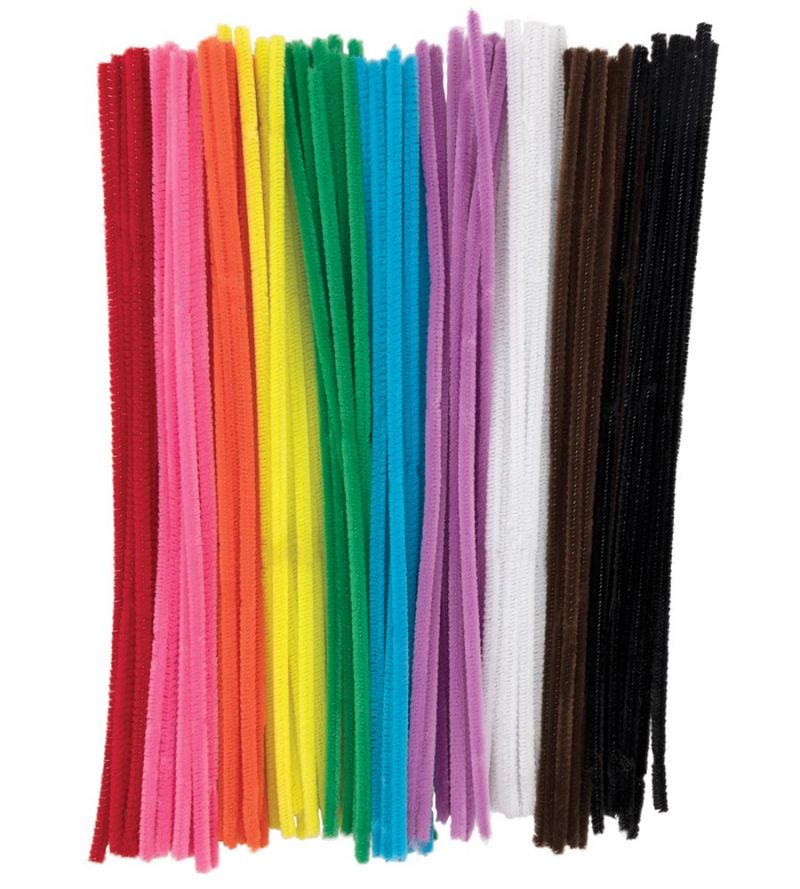 JUMBO STEM 6mm  ASST COLOR, 12''(30.4cm) (100CT)