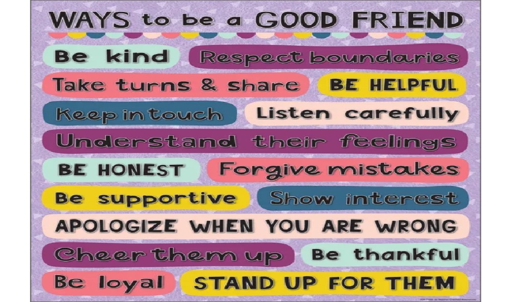 Oh Happy Day Ways to be a Good Friend Chart 17&quot; x 22&quot; (43cm x 56 cm)