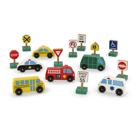 Wooden Vehicles and Traffic Signs Wooden Toys (3+yrs)