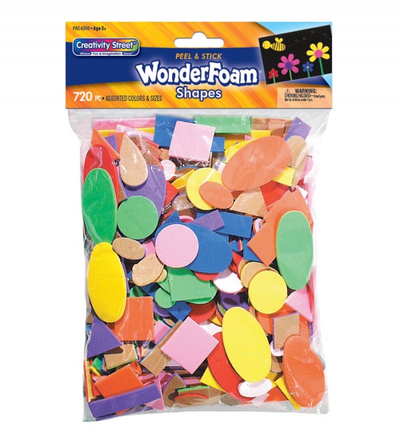 WONDERFOAM PEEL N STICK SHAPE ASST COLOR 720CT