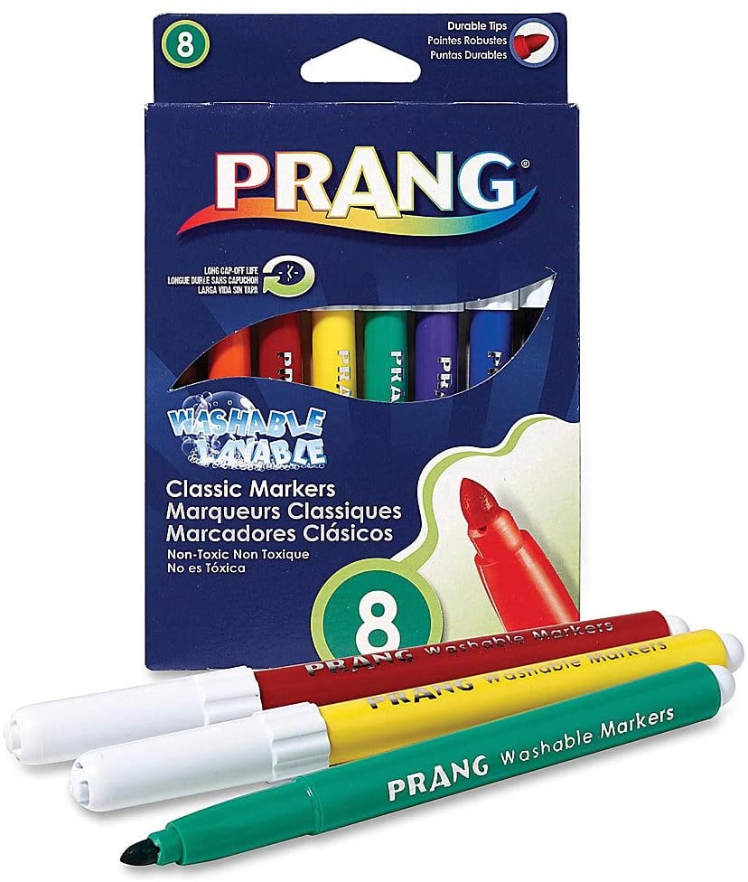 PRANG Washable Art Markers, Bullet Tip - (8 Colors)