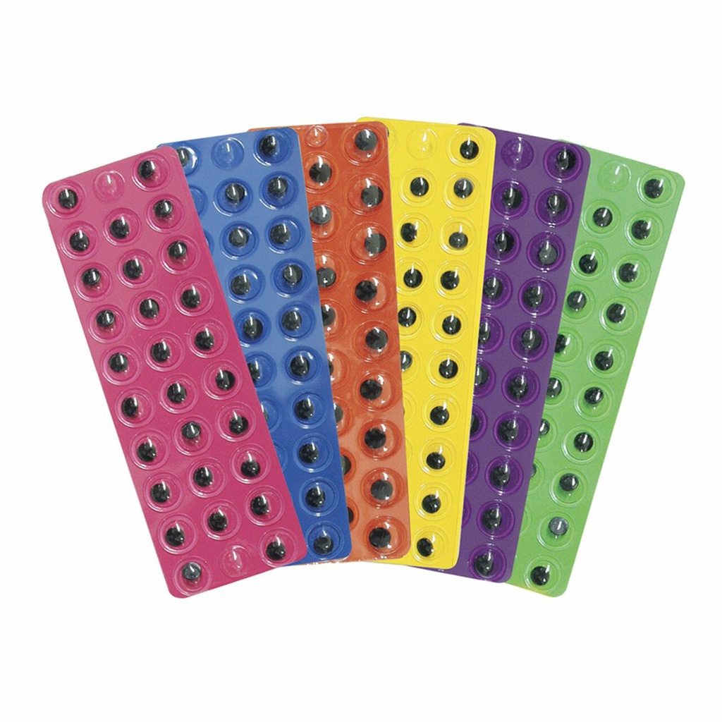 PEEL &amp; STICK WIGGLE EYES PAINTED 10mm Bright Colors (168 ct )