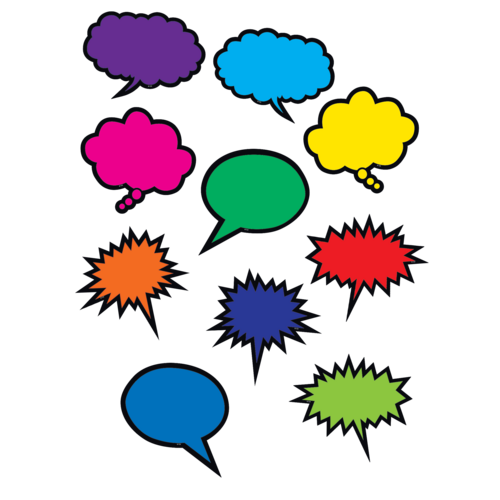 Colorful Speech/Thought Bubbles Accents 10 Designs (30 pcs) (6.5&quot; x 5&quot; (16.5cm x 12.7cm)