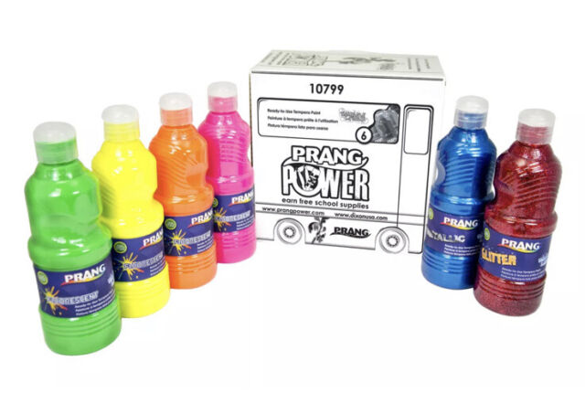 Washable Ready-to-Use Paint (16oz=473ml) Fluorescent PLUS Metallic &amp; Glitter  6 Colors
