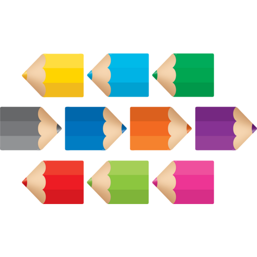 PENNANTS COLORED PENCILS  ACCENTS   (5.5&quot;x5.5&quot;)(14cm x 14cm) (30/pack)