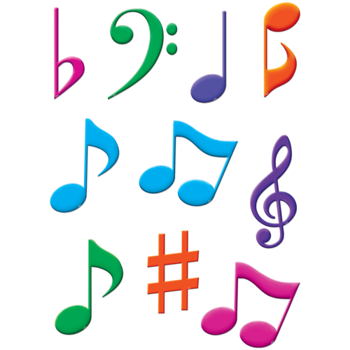 MUSICAL NOTES ACCENTS  (5.5&quot; x 5.5&quot;) (14cm x14cm) (30/pack)