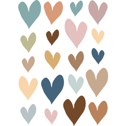 EVERYONE IS Welcome Hearts Accents (60/pack )(4 sizes:16.5cm-12.7cm-11.4cm-9cm)