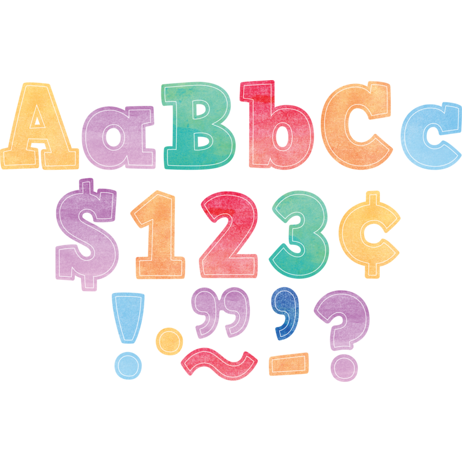 WATERCOLOR (4&quot;-10cm) BOLD BLOCK Letters Combo Pack (230 pcs)