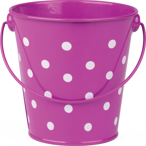 PURPLE Polka Dots Bucket (4&quot;-10cm)