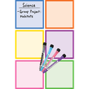 *COLORFUL MAGNETIC DRY-ERASE SQUARE NOTES 5.5&quot; x 5.5&quot; (13.8cm x 13.8cm)