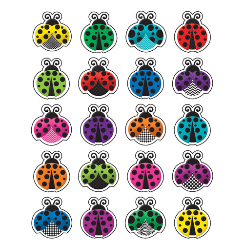 COLORFUL LADYBUGS Stickers (120/pkg)  (1&quot;-2.5cm)