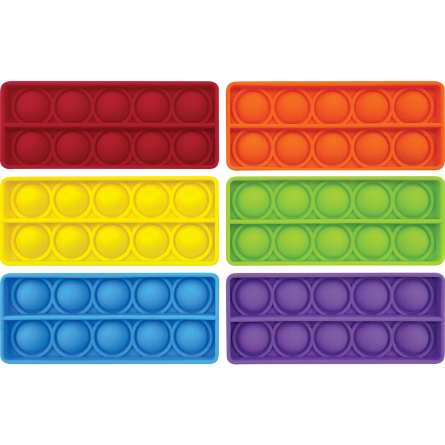 PUSH &amp; POP BUBBLE  TEN FRAMES  (6pcs) (4&quot;x1.5&quot;x0.5&quot;)(10cmx3.8cmx1.2cm)