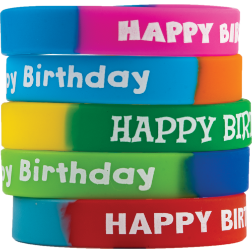 HAPPY BIRTHDAY FANCY Wristbands (10 pcs) (7.25''-18.4cm)