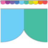 *Colorful Scalloped Die-Cut Border (2.75''x35'')(6.9cmx88.9cm) total (35'=10.6m) (12pcs)