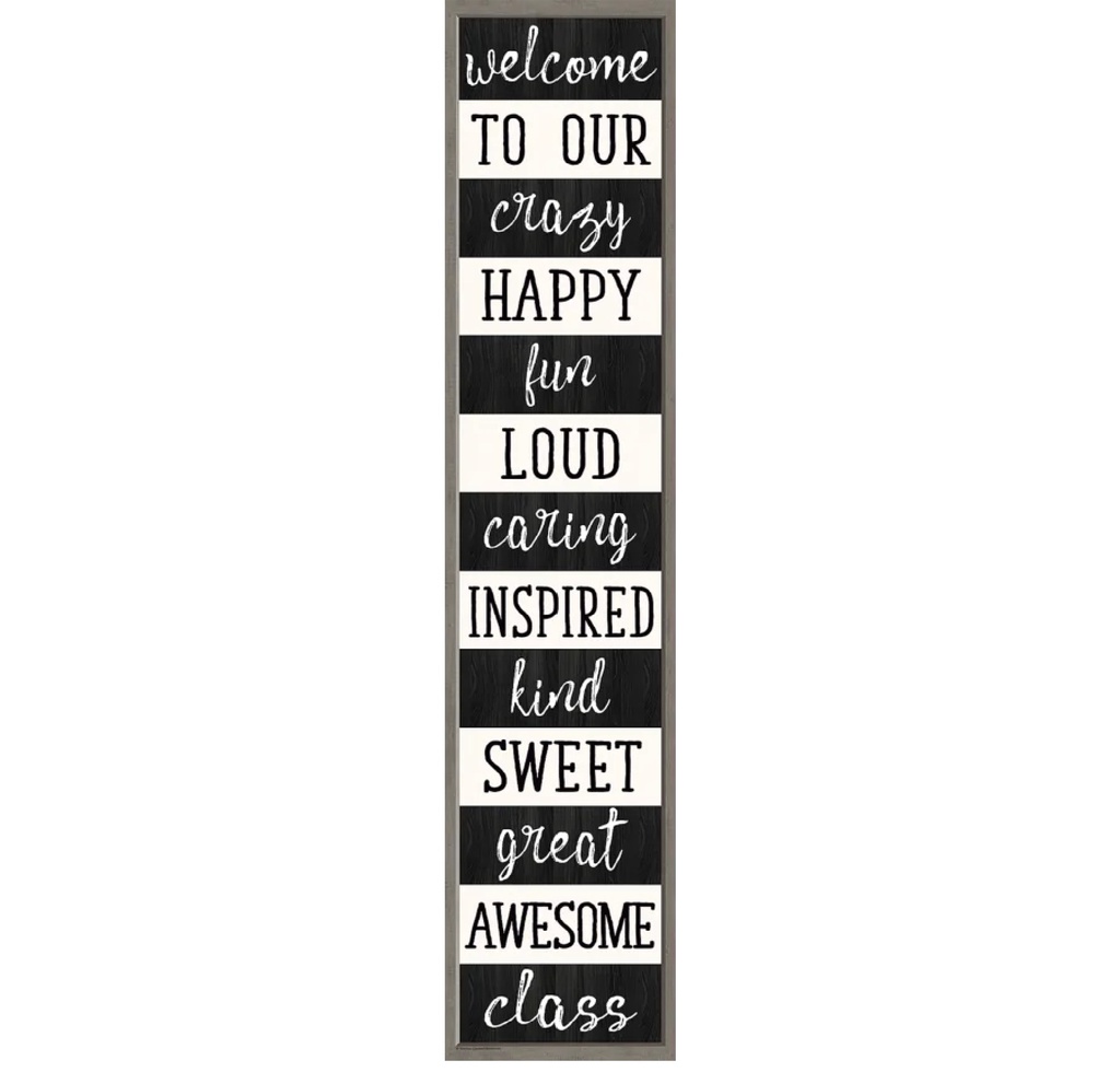 Modern Farmhouse Welcome! to Our Class vertical Banner (8''x39'')(20.32cmx99cm)