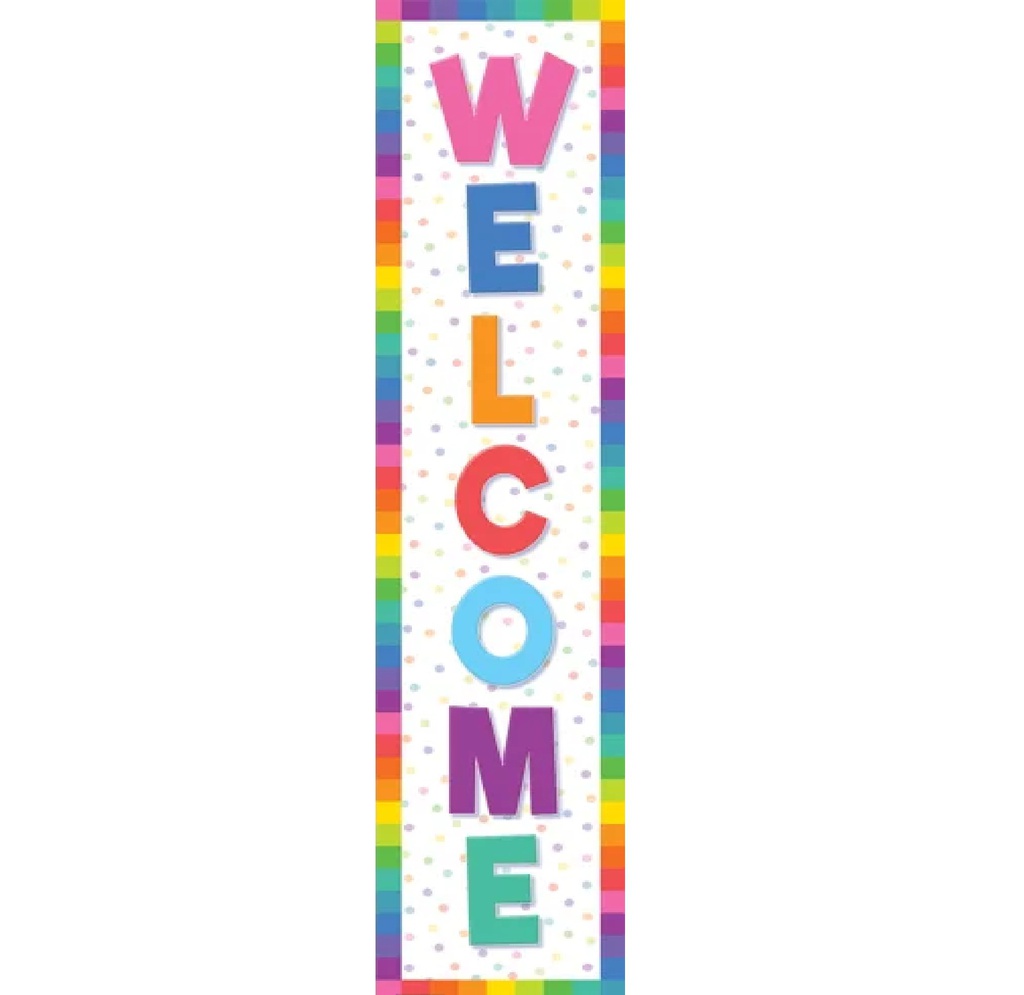 *Colorful Welcome! vertical Banner (8''x39'')(20.3cmx99cm) (1pc)