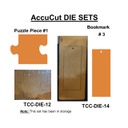 ACCUCUT  DIE SET (12&amp;14) PUZZLE PIECE (ex lg) &amp; BOOKMARK (2 DIES)