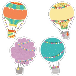 [CD120525] Up and Away Hot Air Balloons Colorful Accents Assorted approx 6&quot; ( 15.2cm) (36pcs)