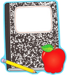 [CDX188002] Composition Book &amp; Apple Two-Sided Decoration (11.2''x14.5'')(28.5cmx37cm)