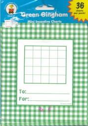 [CDX6147] Green Gingham Mini Incentive Charts (6''x5.3'')(15.5cmx13.5cm)(36 pcs)
