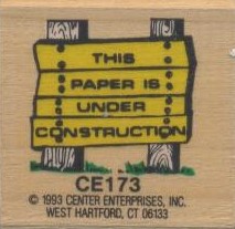[CEX173] Paper Under Construction Sign Stamp (4.4''x2.3'')(3+yrs)(11cmx5.8cm)