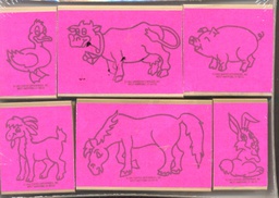 [CEX939] Large Farm Animals Stamp (2.5''x2.5'')(6.3cmx6.3cm)(3+yrs)