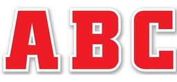 [CTPX4617] Team Spirit Red &amp; White Letter Stickers (0.7''-2cm)(133 stickers)