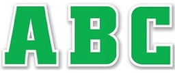 [CTPX4618] Team Spirit Green &amp; White Letter Stickers (0.7''-2cm)(133 Stickers)