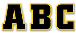 [CTPX4620] Team Spirit Black &amp; Gold Letter Stickers 2cm(133 Stickers)