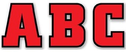 [CTPX4621] Team Spirit Red &amp; Black Letter Stickers (0.7''-2cm) (133 Stickers)