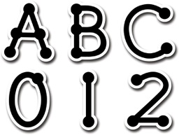[CTPX4632] Black Dot-to-Dot Uppercase Letter Number Stickers (0.7''-2cm)(133 Stickers)