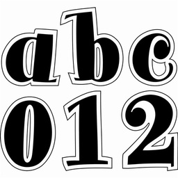 [CTPX4635] Black Spumoni Lowercase Letter Number Stickers (0.7''-2cm)(155 Stickers)