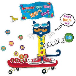 [EPX62384] Pete the Cat 100 Groovy Days of School Bulletin Board (108pcs)