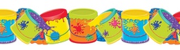 [EU845622] COLOR MY WORLD PAINT BUCKETS EXTRA-WIDE BORDERS (37'x3.25")  (191.25m x 8.25cm) (12 strips)