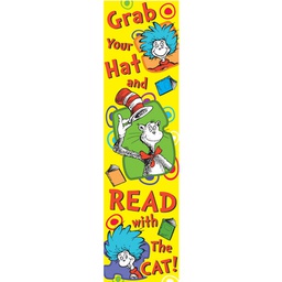 [EUX849033] Cat in the Hat  Grab Your Hat and READ Banner (45''x12'')(114.3cmx30.4cm) (1pc)