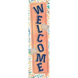[EUX849725] CONFETTI SPLASH WELCOME! vertical BANNER (4ft 1.2m) (1pc)
