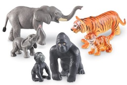 [LER0839] Jumbo Jungle Animals - Mommas and Babies (6 animals)