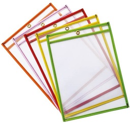 [PXAC9894S] DRY ERASE POCKETS BRIGHT ASST 6''X9''(15.2cmx22.8cm) Singles
