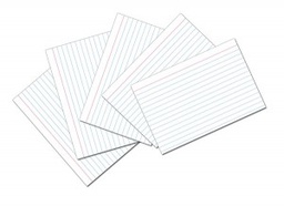[PX5136] INDEX CARD WHITE RULED (10cmx15.2cm)    (100 cards)